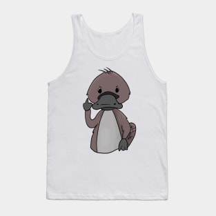 Grumpy Platypus Holding Middle finger funny gift Tank Top